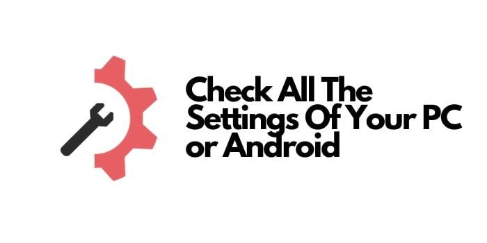 check all the settings
