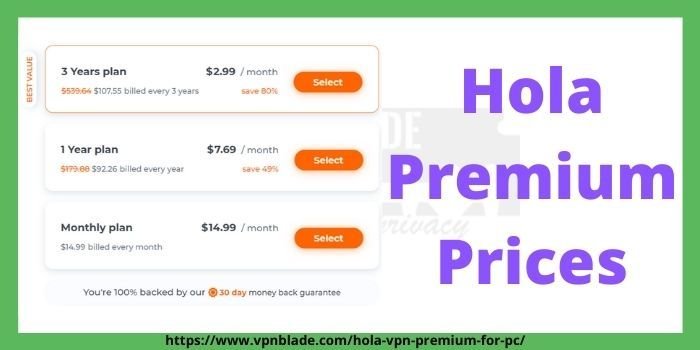 Hola Premium Prices