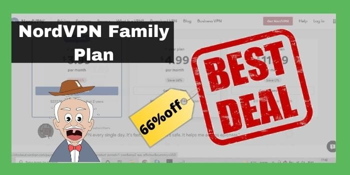 Get 66% discount on the NordVPN family plan