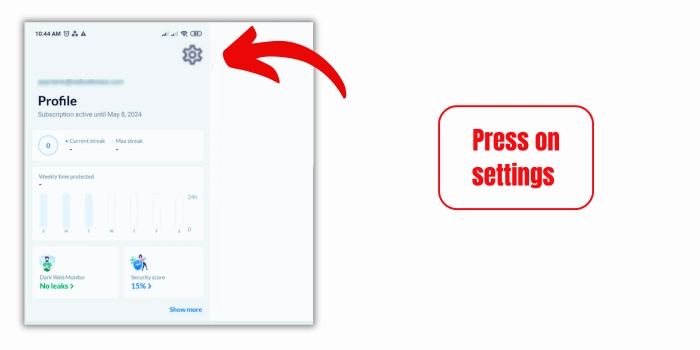 Press on settings